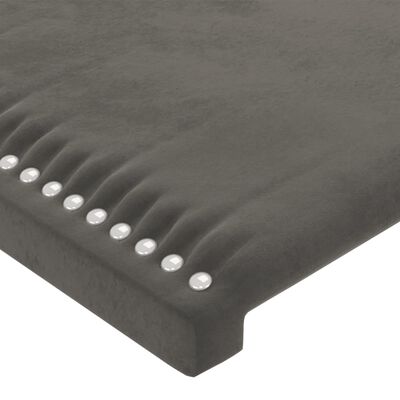 vidaXL Горна табла за легло, тъмносива, 90x5x78/88 см кадифе