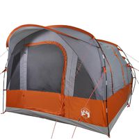 vidaXL Къмпинг палатка тунелна за 3 души сиво и оранжево водоустойчива