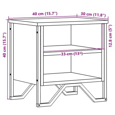 vidaXL Нощно шкафче, кафяв дъб, 40x30x40 см, инженерно дърво