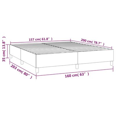 vidaXL Рамка за легло тъмносива 160x200 см плат