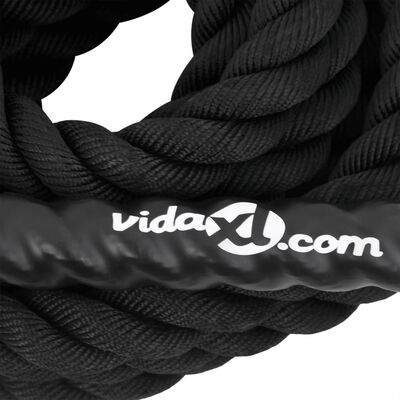 vidaXL Бойно въже черно 9 м 6,8 кг полиестер