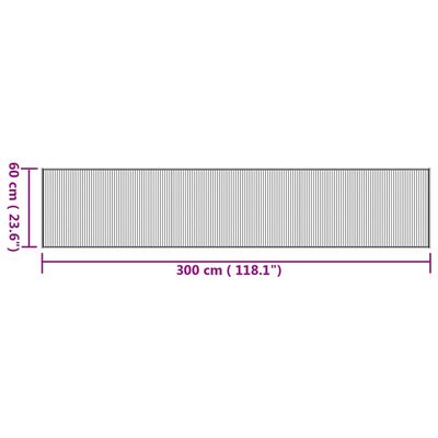 vidaXL Килим, правоъгълен, натурален, 60x300 см, бамбук