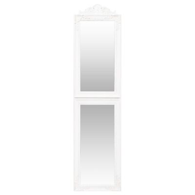 vidaXL Стоящо огледало, бяло, 45x180 см