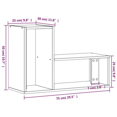 vidaXL ТВ шкафове, 2 бр, сив сонома, 75x30x50 см, инженерно дърво