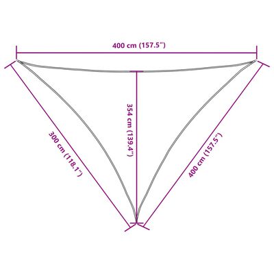 vidaXL Платно-сенник, Оксфорд плат, триъгълно, 3x4x4 м, бежово