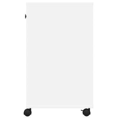 vidaXL Стойка за принтер с колелца, бяла, 60x40x68,5 см