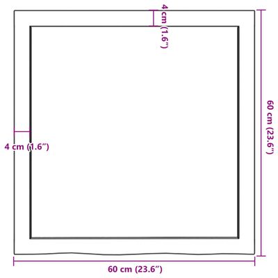 vidaXL Плот за баня светлокафяв 60x60x(2-4) см обработено дърво масив