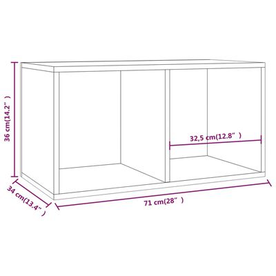 vidaXL Шкаф за винилови плочи, бял гланц, 71x34x36 см, инженерно дърво