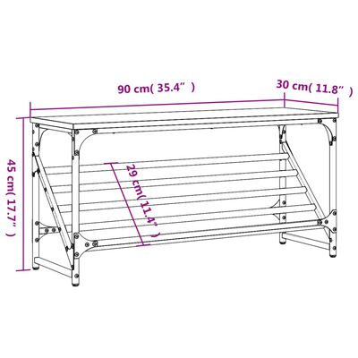 vidaXL Шкаф за обувки, дъб сонома, 90x30x45 см, инженерно дърво