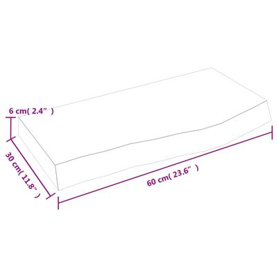 vidaXL Плот за баня тъмнокафяв 60x30x(2-6) см обработено масивно дърво