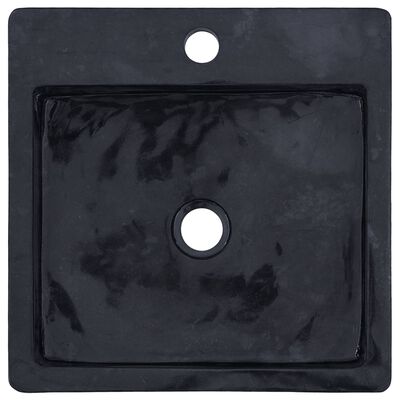 vidaXL Черна мивка, 40x40x12 см, мрамор