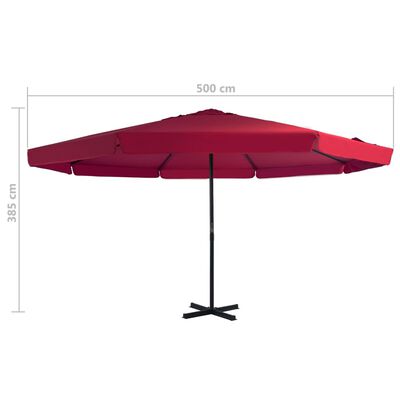vidaXL Градински чадър с преносима основа, червен