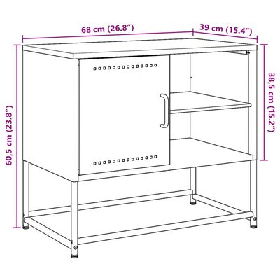 vidaXL ТВ шкаф, антрацит, 100,5x39x60,5 см, стомана