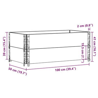 vidaXL Палетни страници, сив, 2 бр, 100x50 см, борова дървесина масив