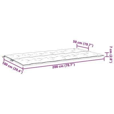 vidaXL Възглавница за градинска пейка синя 200x(50+50)x7 см оксфорд