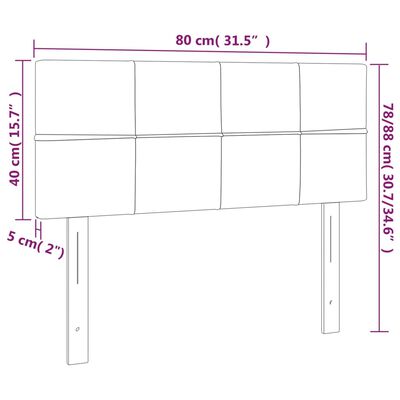 vidaXL LED горна табла за легло, синя, 80x5x78/88 см, плат