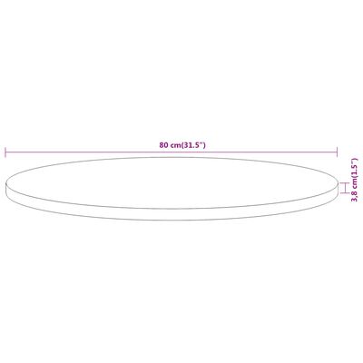 vidaXL Плот за маса, Ø80x3,8 см, кръгъл, акациево дърво масив