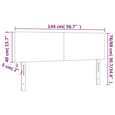 vidaXL Горни табли за легло, 2 бр, тъмносиви, 72x5x78/88 см, плат