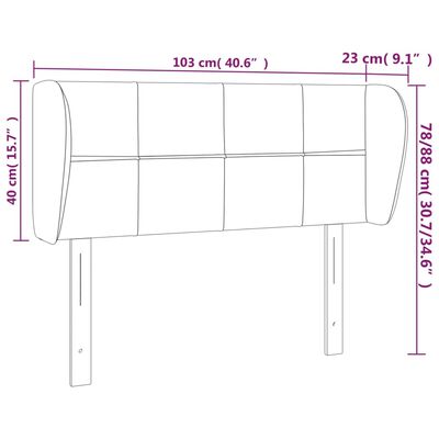 vidaXL Горна табла за легло с уши, синя, 103x23x78/88 см, плат