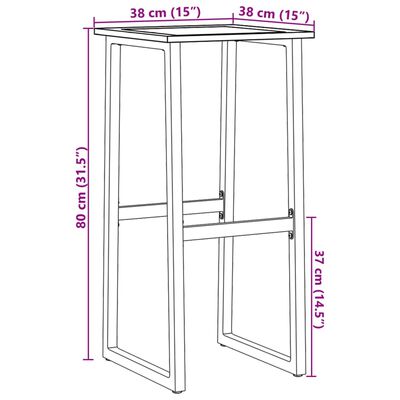 vidaXL Бар табуретки 2 бр черни 38x38x80 см прахово боядисана стомана