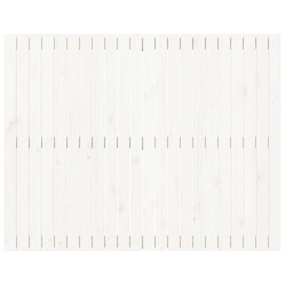 vidaXL Стенна табла за спалня, бяла, 140x3x110 см, борово дърво масив