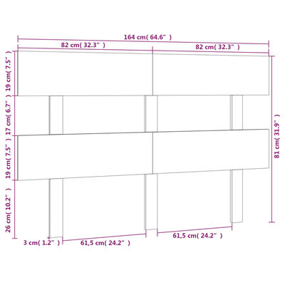 vidaXL Горна табла за легло, меденокафява, 164x3x81 см, бор масив
