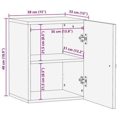 vidaXL Стенен шкаф за баня 38x33x48 см масивно мангово дърво