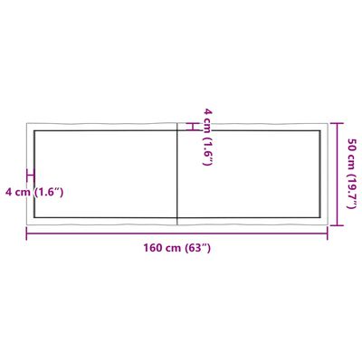 vidaXL Плот за маса светлокафяв 160x50x(2-4) см обработен масивен дъб