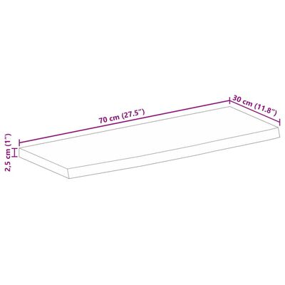 vidaXL Плот за маса, жив ръб, 70x30x2,5 см, масивно дърво манго