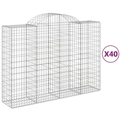vidaXL Габионни кошници арка 40 бр 200x50x140/160см поцинковано желязо