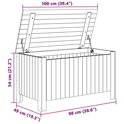 vidaXL Сандък за съхранение с капак RANA, бял, 100x49x54 см, бор масив