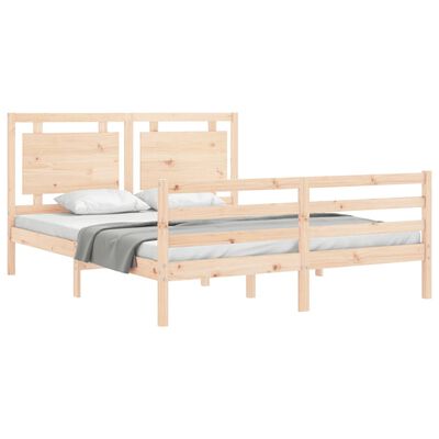 vidaXL Рамка за легло с табла 5FT King Size масивно дърво