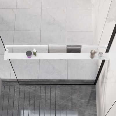 vidaXL Рафт за душ за стена за душ кабина бял 90 см алуминий