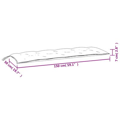 vidaXL Възглавница за градинска пейка таупе 150x50x7 см оксфорд плат