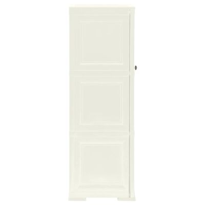 vidaXL Пластмасов шкаф, 40x43x125 см, дървен дизайн, ванилов лед