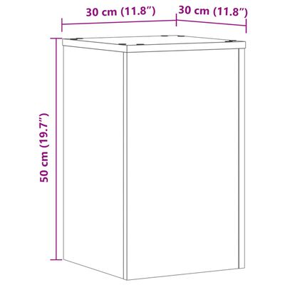 vidaXL Стойки за растения 2 бр кафяв дъб 30x30x50 см инженерно дърво