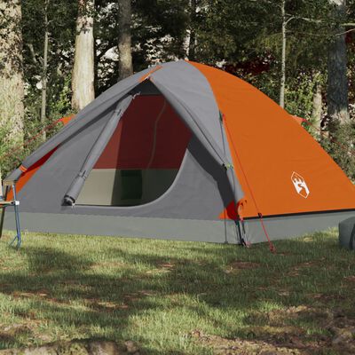 vidaXL Куполна къмпинг палатка, 6-местна, оранжева, водоустойчива