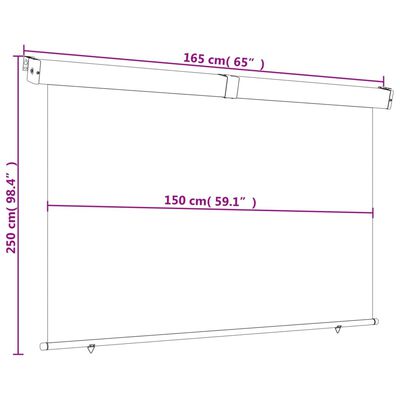 vidaXL Вертикална тента за балкон, 165x250 см, кафява