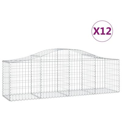 vidaXL Габионни кошници арка 12 бр 200x50x60/80 см поцинковано желязо