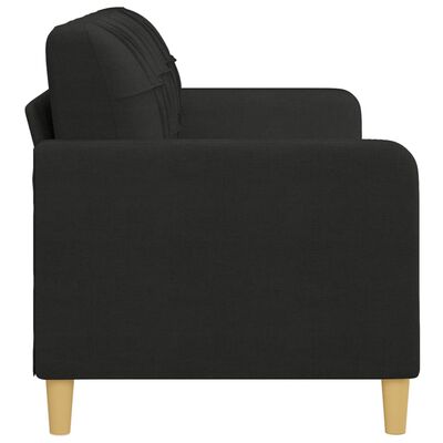 vidaXL 3-местен диван, Черен, 180 см, плат