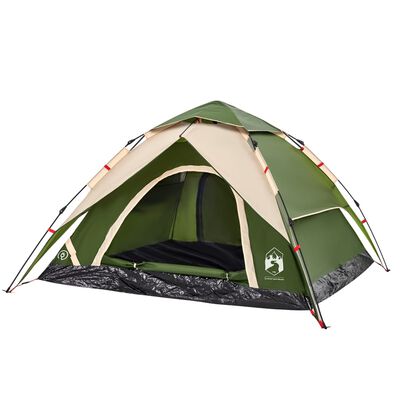 vidaXL Къмпинг палатка куполна 5-местна зелена бързо освобождаване