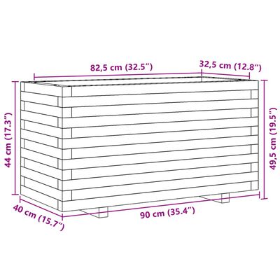 vidaXL Градинска кашпа 90x40x49,5 см импрегниран бор