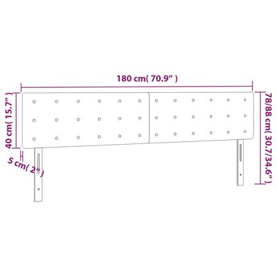 vidaXL LED горна табла за легло, тъмнозелена, 180x5x78/88 см, кадифе