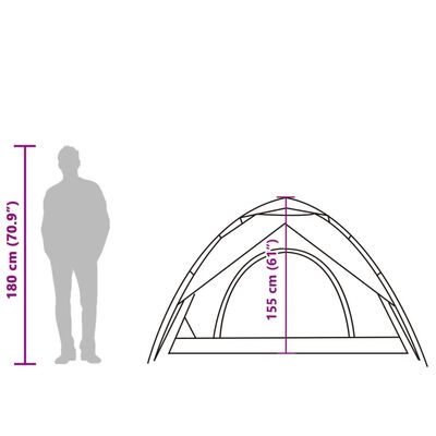 vidaXL Къмпинг палатка куполна 5 души бял блекаут бързо освобождаване