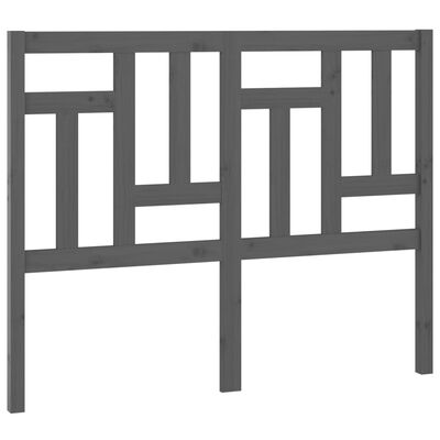vidaXL Горна табла за легло, сива, 155,5x4x100 см, бор масив
