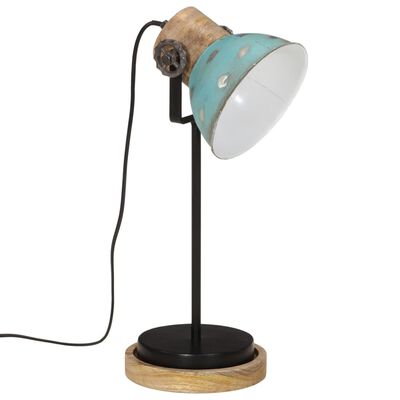 vidaXL Настолна лампа, 25 W, състарено синьо, 17x17x50 см, E27