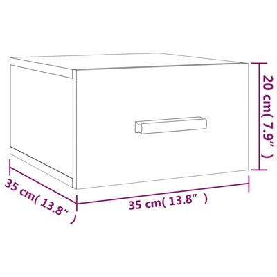 vidaXL Нощни шкафчета за стенен монтаж, 2 бр, кафяв дъб, 35x35x20 см