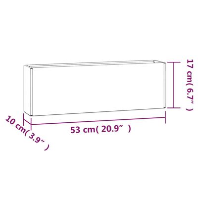 vidaXL Стенни кашпи, 2 бр, ръждиво, кортенова стомана, 53x10x17 см