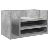 vidaXL Органайзер за бюро, бетонно сив, 44,5x24x25 см, инженерно дърво