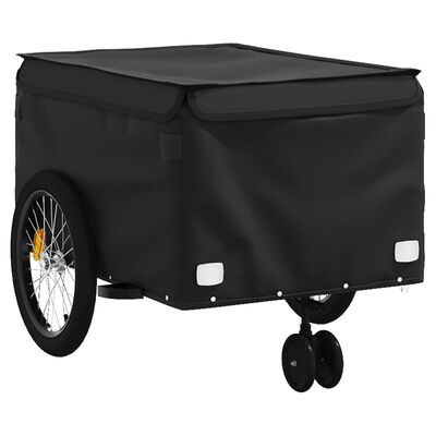 vidaXL Ремарке за велосипед, черно, 45 кг, желязо